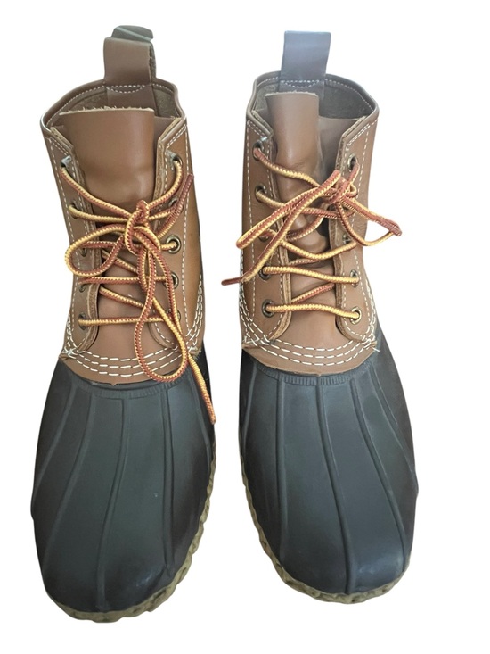 L.L.Bean Bean Boots 6” Men’s Size 8 Brown Leather Rubber Duck Boots Made USA main image 4